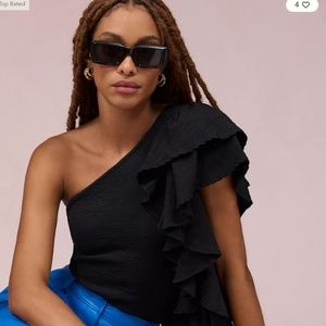 By Anthropologie Ruffled One-Shoulder Top